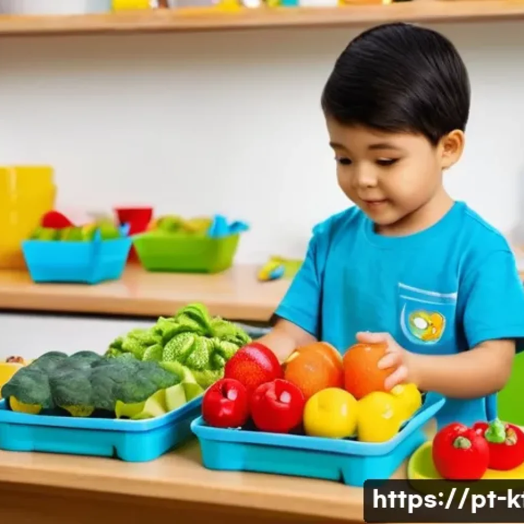 주방완구 보관 방법 - **Prompt:** A cheerful, brightly lit children's play area featuring a meticulously organized toy kit...